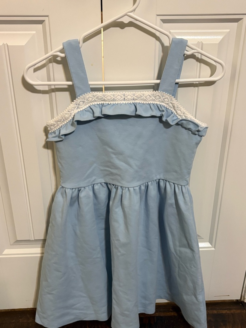 Janie and Jack Light Blue Girls Dress with White Trim